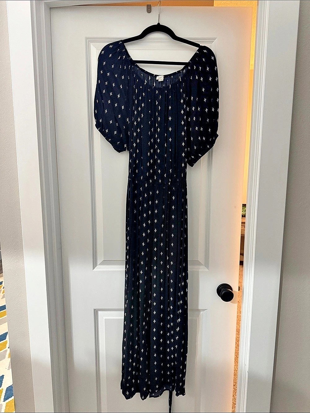 The Loft Women's Black & White Geometric Maxi Dress XL